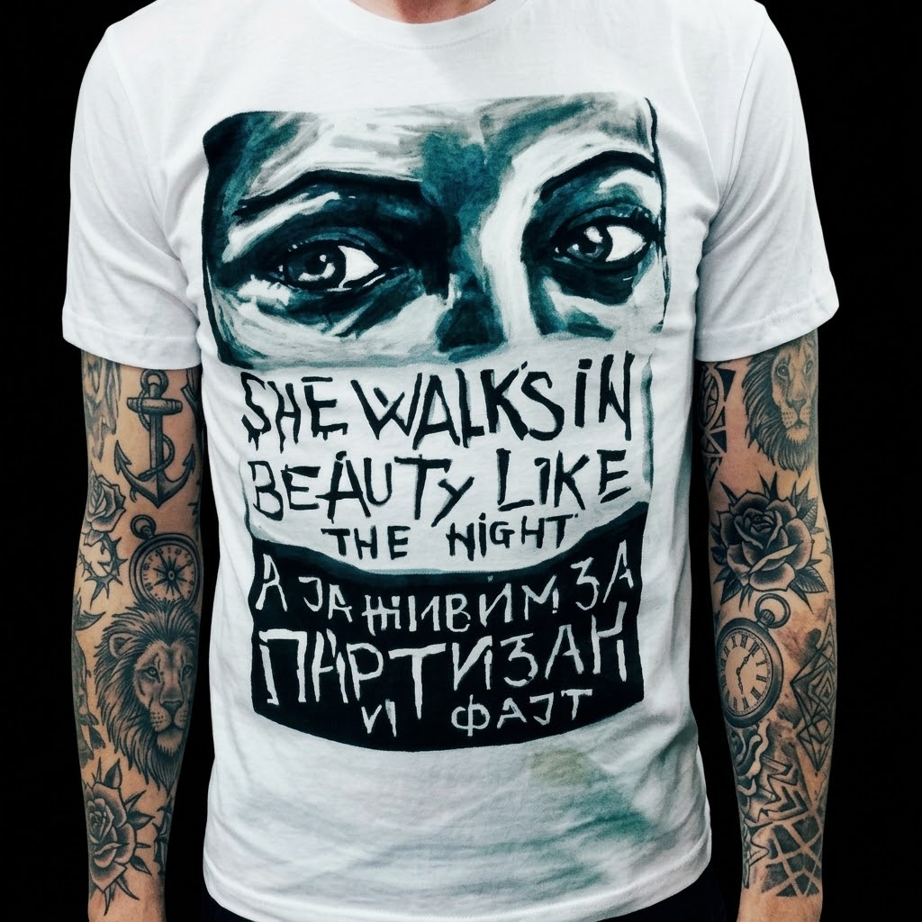 Majica “She walks”, bela